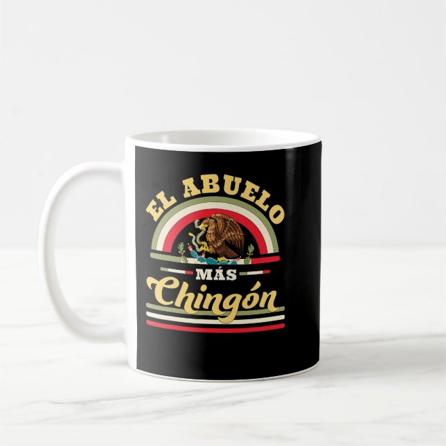 Caneca De Café Mens El Abuelo Mas Chingon Funny Bandeira Mexicana (Esquerda)