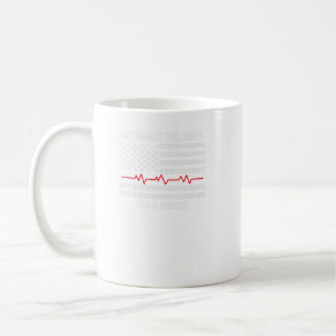 Caneca De Café Mens Flag Heartbeat Meu Coração Pertence A Uma Enf