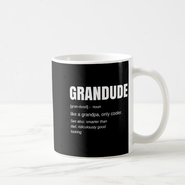 Caneca De Café Mens Funny Grandude Cool Grandpa Novelty  (Direita)