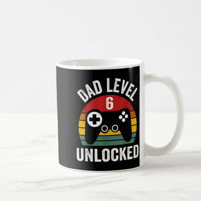 Caneca De Café Mens Funny New Dad Shirt Dad Level 6 Unlocked For  (Direita)