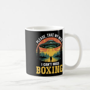 Caneca De Café Mens Funny Ufo Boxing Piada Abdução de Alienígenas
