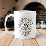 Caneca De Café Mens Funny Whiskey aniversário de 30 anos<br><div class="desc">Celebre o grande 3-0 com estilo e humor com este design de aniversário inspirado no rótulo de uísque vintage. A tipografia negra, dourada e branca é ornamentado e elegante, dando-lhe um toque clássico de retrô-safra. Perfeito para o homem (ou para a mulher!) na sua vida que ama o seu uísque,...</div>