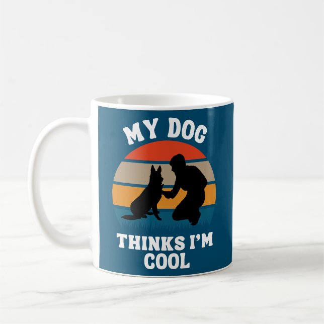 Caneca De Café Mens German shepherd Meu Cachorro pensa que eu sou (Esquerda)