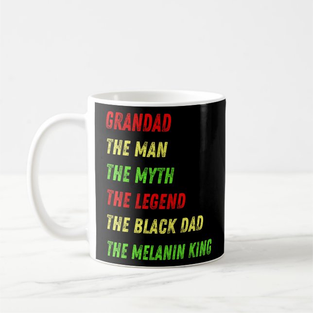 Caneca De Café Mens Grandad O Homem Mito Lenda Pai Negro Melanina (Esquerda)
