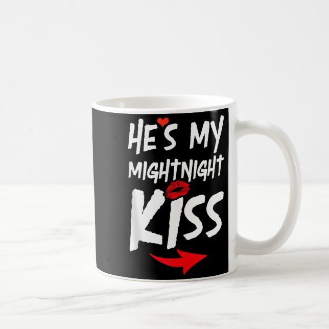 Caneca De Café Mens He's My Midnight Kiss Happy New Year Matching (Direita)