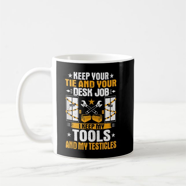 Caneca De Café Mens I Keep My Tools Elevator Mechanic (Esquerda)