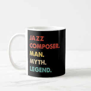 Caneca De Café Mens Jazz Composer Man Myth Legend
