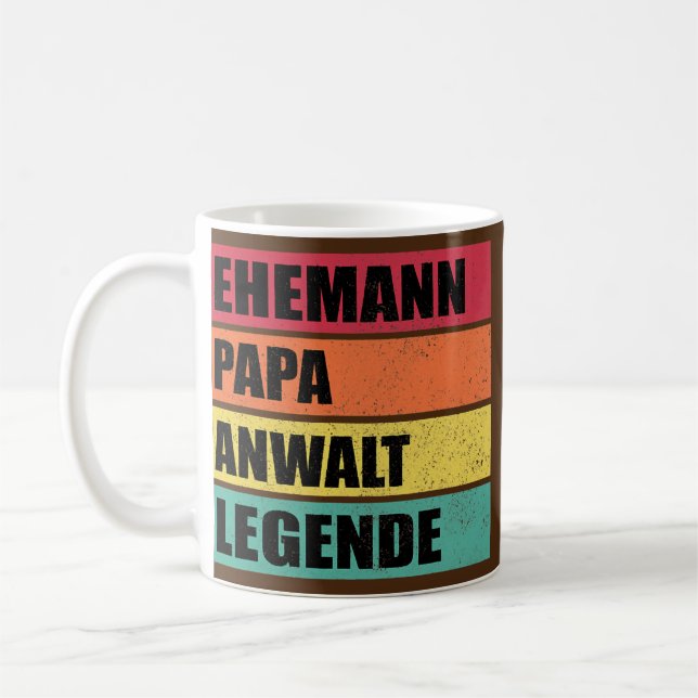Caneca De Café Mens Lawyer Dad Legend Husband Wedding Father's (Esquerda)