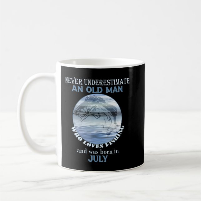 Caneca De Café Mens Nunca Subestimam Um Velho Adora Pescar  (Esquerda)