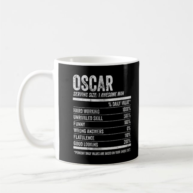Caneca De Café Mens Oscar Nutrição Nome Personalizado Shirt Engra (Esquerda)