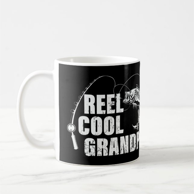 Caneca De Café Mens Reel Legal Grandpa Design com Peixe e Peixe (Esquerda)