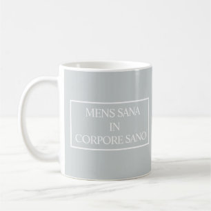 Caneca De Café Mens Sana No Cabo Sano Latin Quote Mug - Cinza
