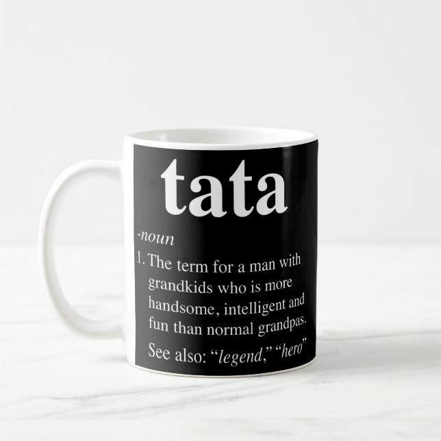 Caneca De Café Mens Tata Definição Engraçada Noun Vovô Definido (Esquerda)