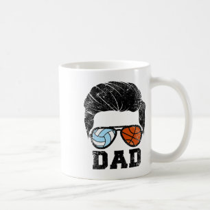 Caneca De Café Mens Volleyll Sketll Pai Engraçado Volleyll Sketll