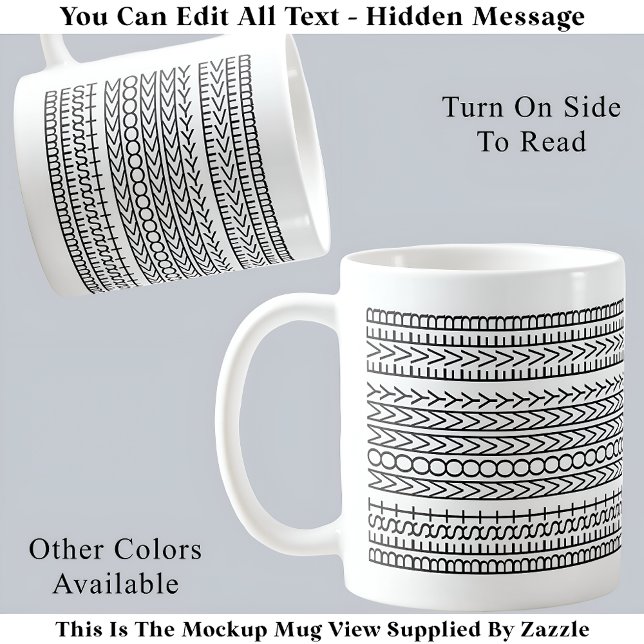 Caneca De Café Mensagem 141BW sobre Ocultação da Melhor Mamãe (Criador carregado)