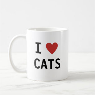 Caneca De Café Mensagem Classic Cute I Heart Cats