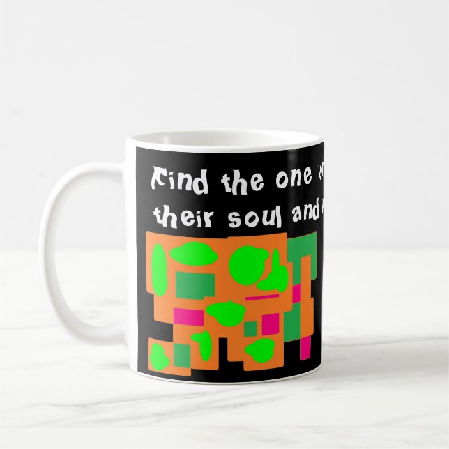 Caneca De Café Mensagem de amor sábio sobre a arte, limão cor-de- (Esquerda)
