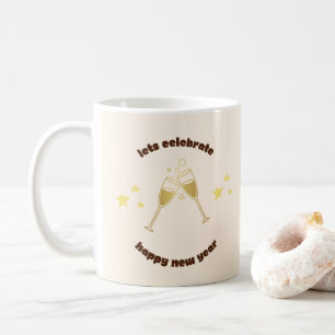 Caneca De Café Mensagem de Anos novos de champanhe