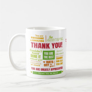 Caneca De Café Mensagem de Apreciação de Obrigado Personalizado