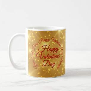 Caneca De Café Mensagem de Dia de os namorados Dourada do TEXTO
