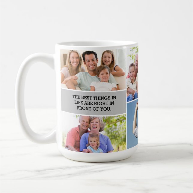 Caneca De Café Mensagem de Fotografia Personalizada Melhor coisa  (Esquerda)