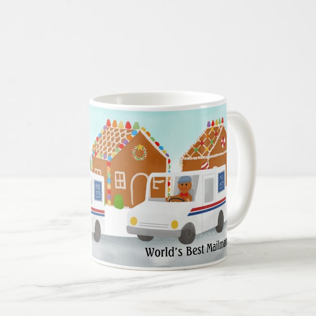 Caneca De Café Mensagem de Natal Personalizada - Lady Postal (Frente Esquerda)