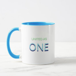 Caneca de café Mensagem de Unidade Unida como Uma