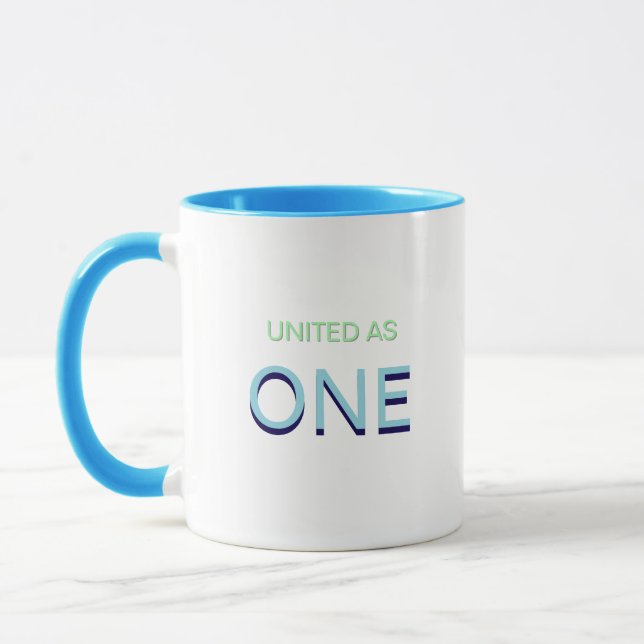 Caneca de café Mensagem de Unidade Unida como Uma (Esquerda)