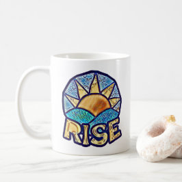 Caneca De Café Mensagem de Uplifing do Ouro Sun Rise ~
