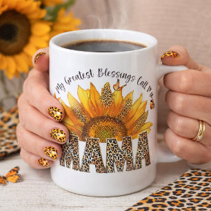 Caneca De Café Mensagem do Girassol Inspirador para Mamãe