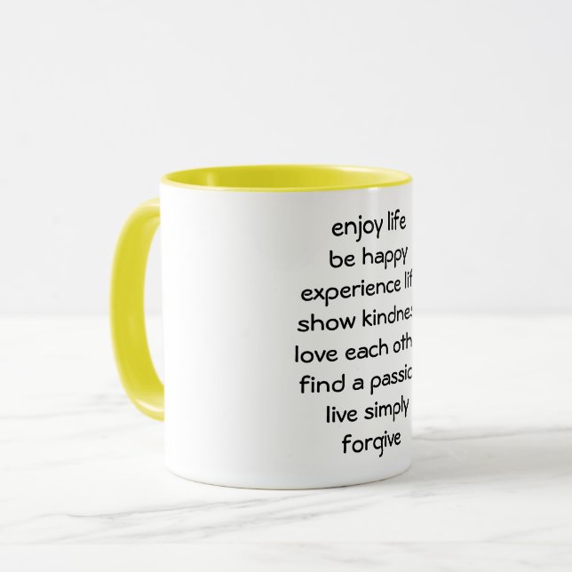Caneca de Café Mensagem Espiritual Caminho da Vida (Frente Esquerda)