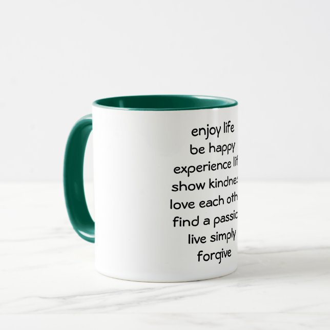 Caneca de Café Mensagem Espiritual Caminho da Vida (Frente Esquerda)