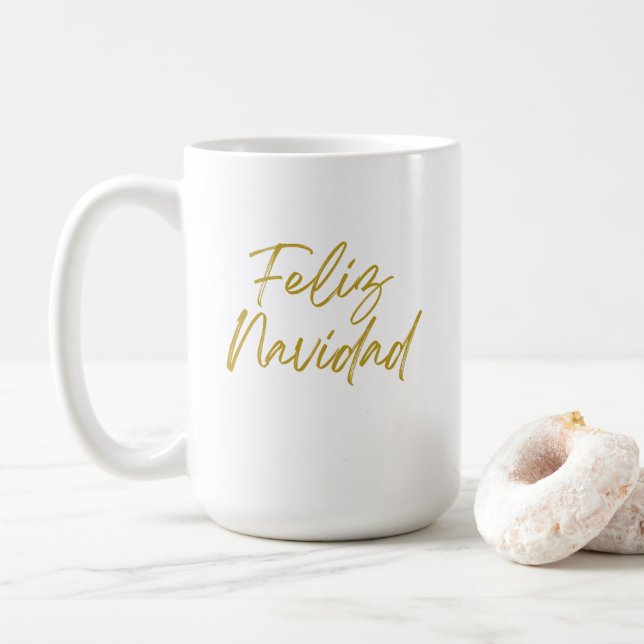 Caneca De Café Mensagem Feliz Navidad (Com Donut)