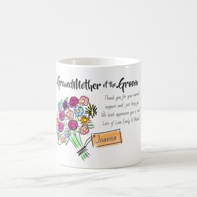 Caneca De Café Mensagem GrandMadre do Groom Personalizada Obrigad (Centro)