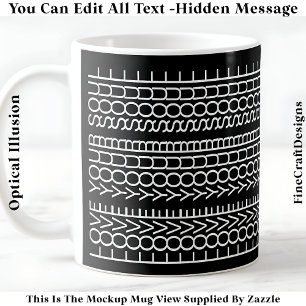 Caneca De Café Mensagem Oculta Amor à Sua Alma, Citação Personali