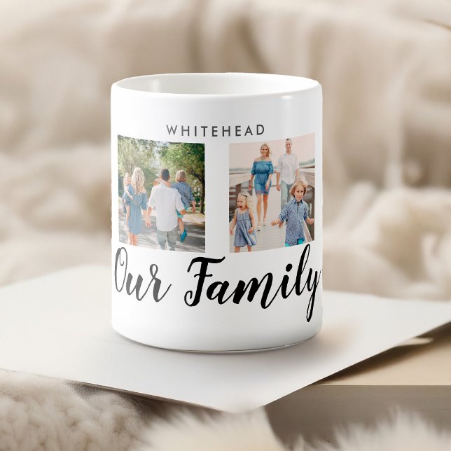 Caneca De Café Mensagem Personalizada de Fotografia da Nossa Famí (Criador carregado)