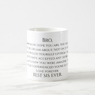 Caneca De Café Mensagem Personalizada de Irmã para Irmão