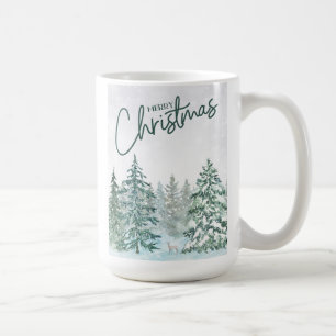 Caneca De Café Mensagem Simples de Feliz Natal Veado nos Bosques