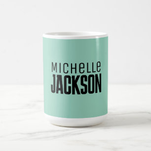 Caneca De Café Mensagem Simples de Moderno Mínimo de Seu Nome