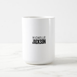 Caneca De Café Mensagem Simples de Moderno Mínimo de Seu Nome