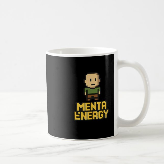 Caneca De Café Menta Energy Pixel Gamer Funny Graphic Tee  (Direita)