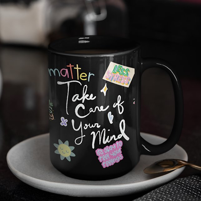Caneca De Café Mental Health Self Care Affirmation Tumbler – Posi (Criador carregado)