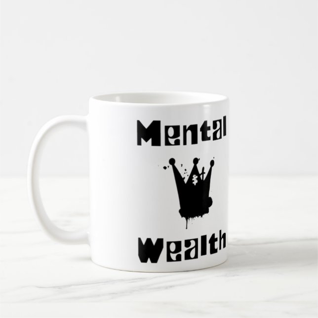 Caneca De Café mental wealth is mental health (Esquerda)