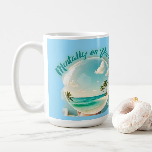 Caneca De Café mentally on vacation design (Com Donut)