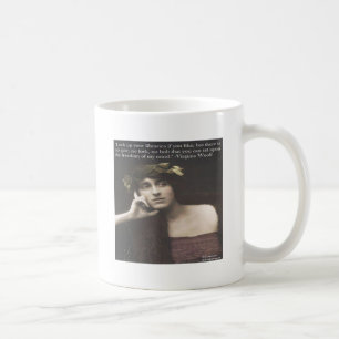 Caneca De Café Mente Aberta de Virginia Woolf Citação