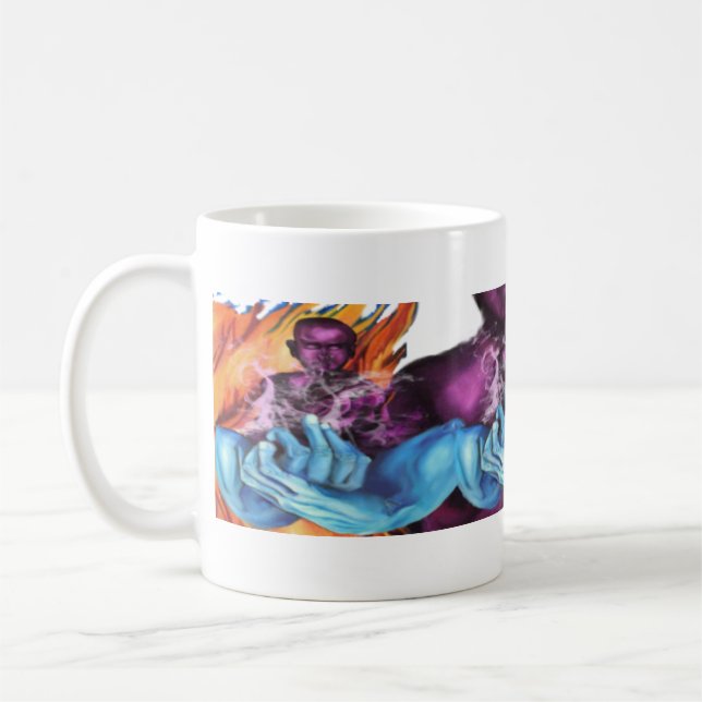 Caneca De Café Mente quieta mãos azuis (Esquerda)
