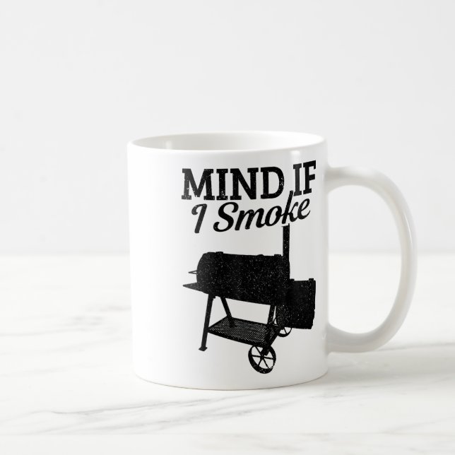 Caneca De Café Mente Se Fumar Churrasco Grelha Fumando Carne Engr (Direita)