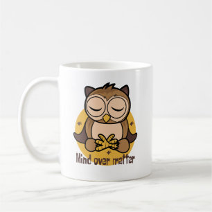 Caneca De Café Mente sobre a matéria Coruja engraçada Kawaii faze