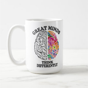 Caneca De Café Mentes de excelente pensam diferente no cérebro