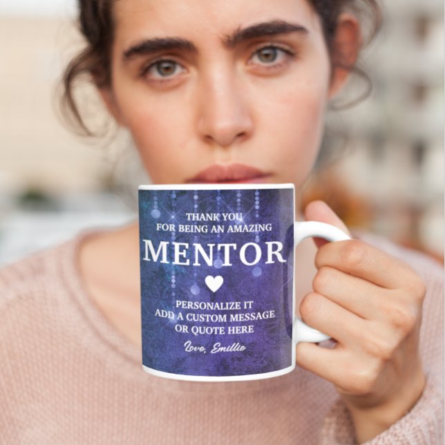 Caneca De Café Mentor Obrigado Mensagem Sensata Personalizada (Mentor Thank You Heartfelt Message Personalized Coffee Mug
)